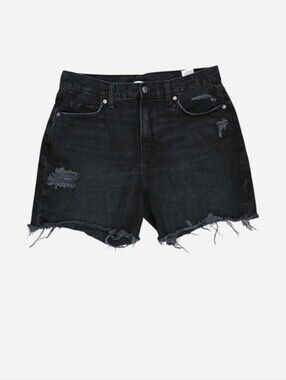Old Navy Black Distressed Denim Cutoff Shorts